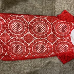 Red lace dress